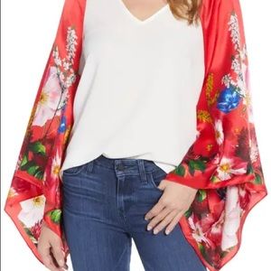 Ted Baker Red Silk Cape Scarf